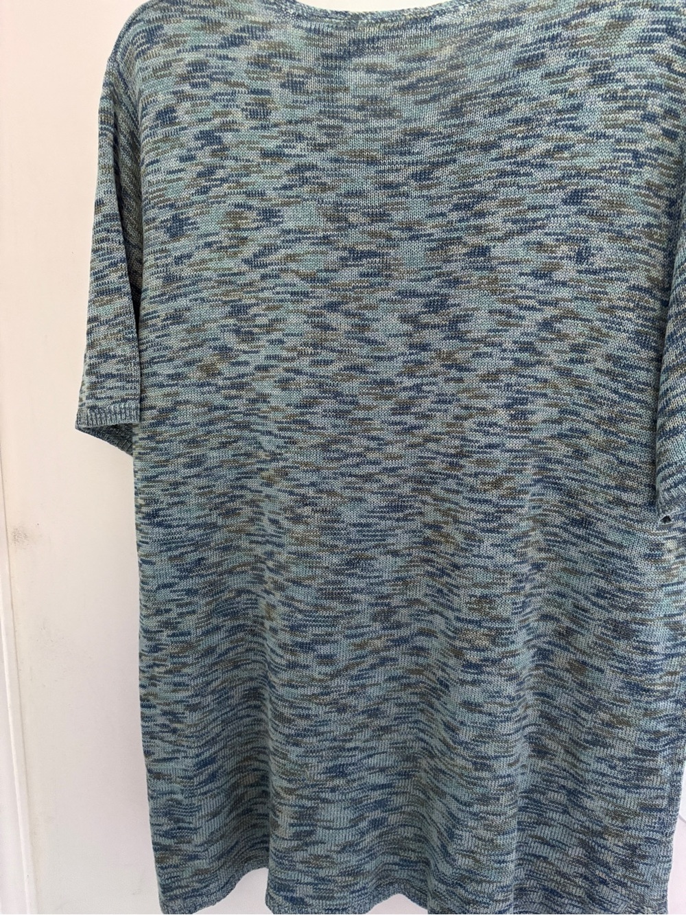 White Stag Lightweight Summer Blue Gray Knit Short Sleeve Sweater 18-20W - Picture 3 of 7